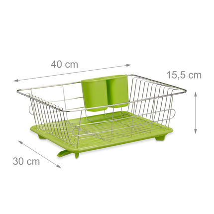 Coș de scurgere verde cu bol de plastic