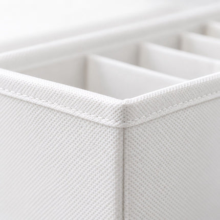 Drawer Organiser 8-Piece Set with Divider Boxes, White, Non-Woven Fabric