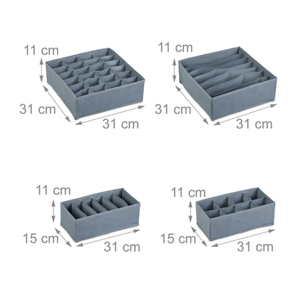 Set organizator sertar - Cutii de depozitare din țesătură din 4 piese