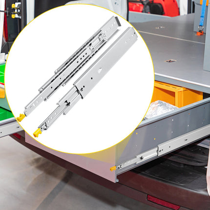 Drawer Slides With Lock, 28 In, 500 lb, Full Extension