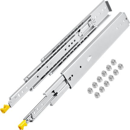 Drawer Slides with Lock, 20 in, 500 lb, Full Extension