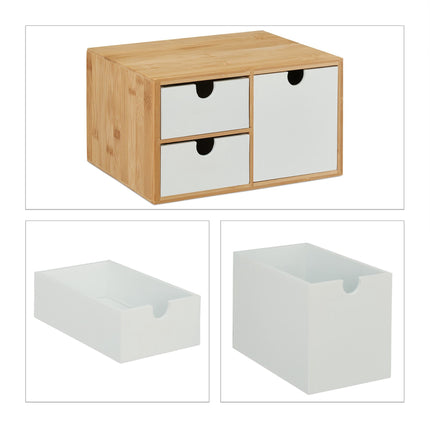 Cutie sertar din bambus &amp; MDF 3 compartimente