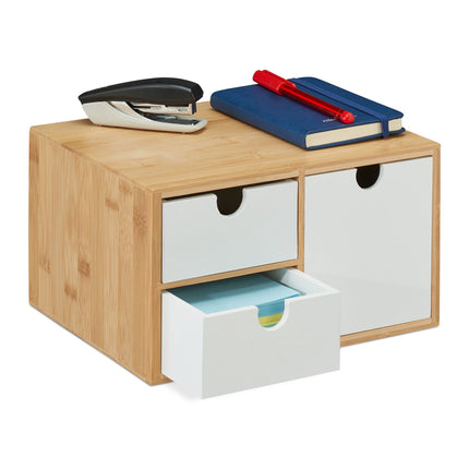 Cutie sertar din bambus &amp; MDF 3 compartimente