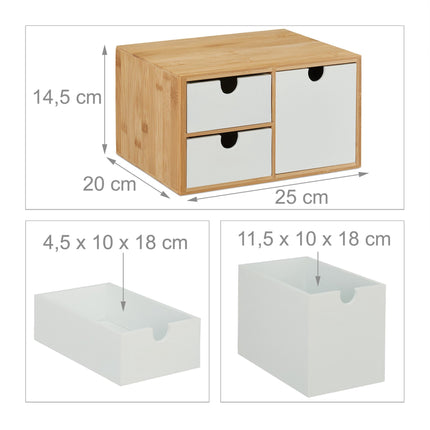 Cutie sertar din bambus &amp; MDF 3 compartimente
