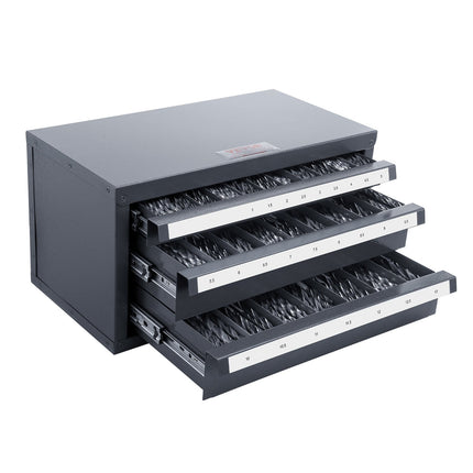 Drill Bit Dispenser Cabinet, 3-Drawer Steel 1–13mm