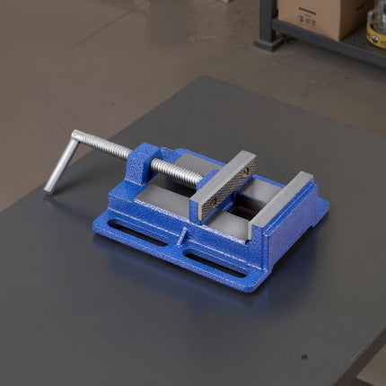 Drill Press Vise, 6-Inch Jaw, Cast Iron, Slotted Base