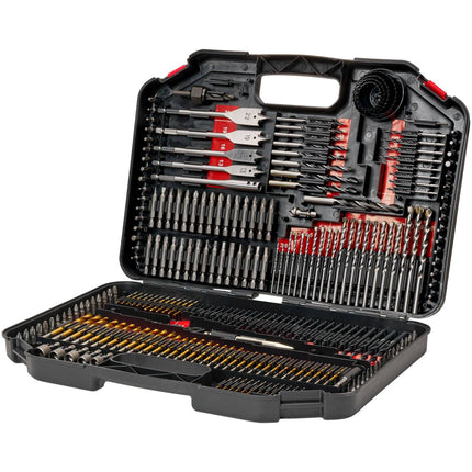 Drill and Driver Bit Set, 246 Pieces, Carrying Case, HSS Drill Bits