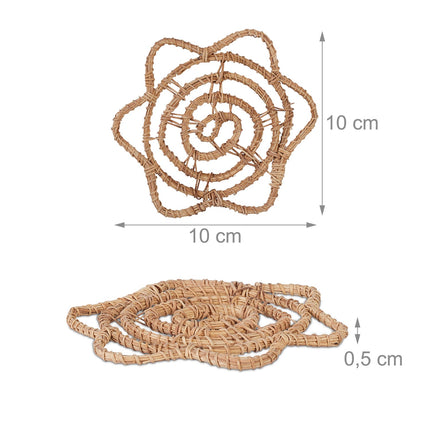 Set de suport pentru băuturi, fibră de palmier, rezistent la căldură, pachet de 4