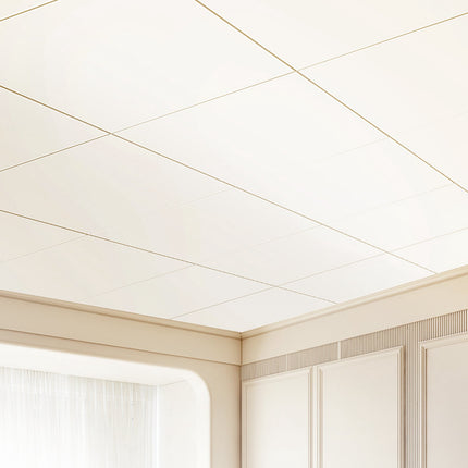 Drop Ceiling Tiles 24 x 24 in, 12 Pack, PVC Foam, Smooth White