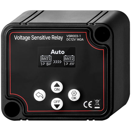 Dual Battery Isolator Kit, 12V 140A VSR, LCD Voltmeter