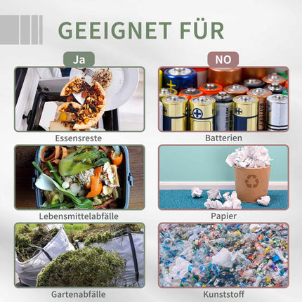 Compost cu două compartimente, 160 l, oțel și plastic