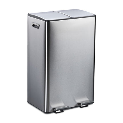 Coș cu pedală cu două compartimente, capacitate 2x30L