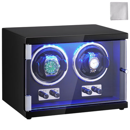 Dual Watch Winder, Quiet Japanese Motors, Blue LED