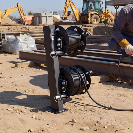 Dual Welding Cable Reel, Steel, Locking Pin, 150 ft