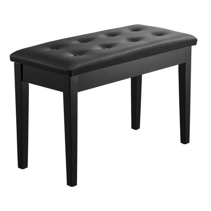 Duet Piano Bench With Storage, Padded Seat, Wood