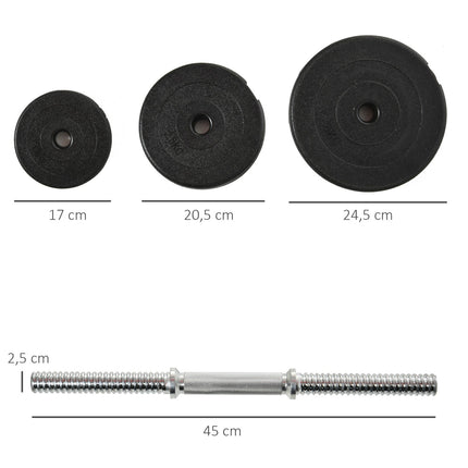 40 kg floor-friendly dumbbell set, steel - strength training