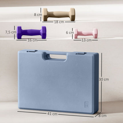 Set de gantere, greutăți din oțel din 6 piese cu carcasă, 1kg-3kg
