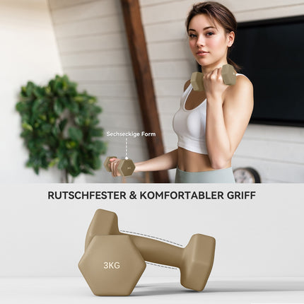 Set de gantere, greutăți din oțel din 6 piese cu carcasă, 1kg-3kg