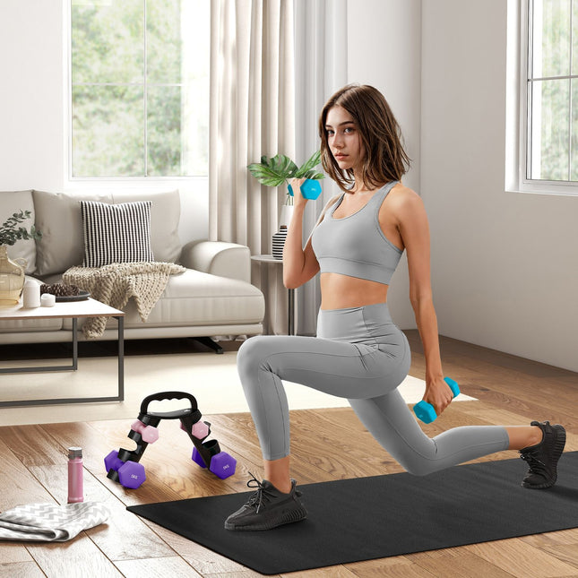 Set gantere cu suport – 6 greutăți: 2x1kg, 2x3kg, 2x5kg