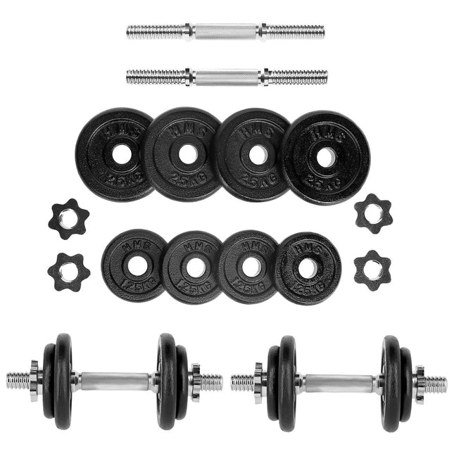 Set de gantere cu valiză, plăci reglabile de 20 kg