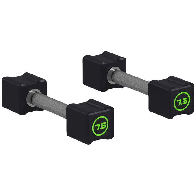Set gantere 15 kg mânere metalice anti-alunecare, ideal pentru antrenamente intensive cu greutăți și forță, CPU, negru