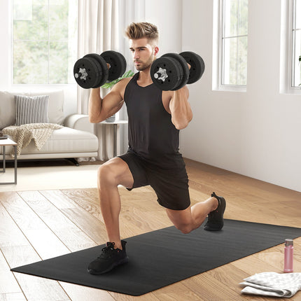 Dumbbell set 25KG dumbbell set with weight plates for home office gym steel imitation leather black