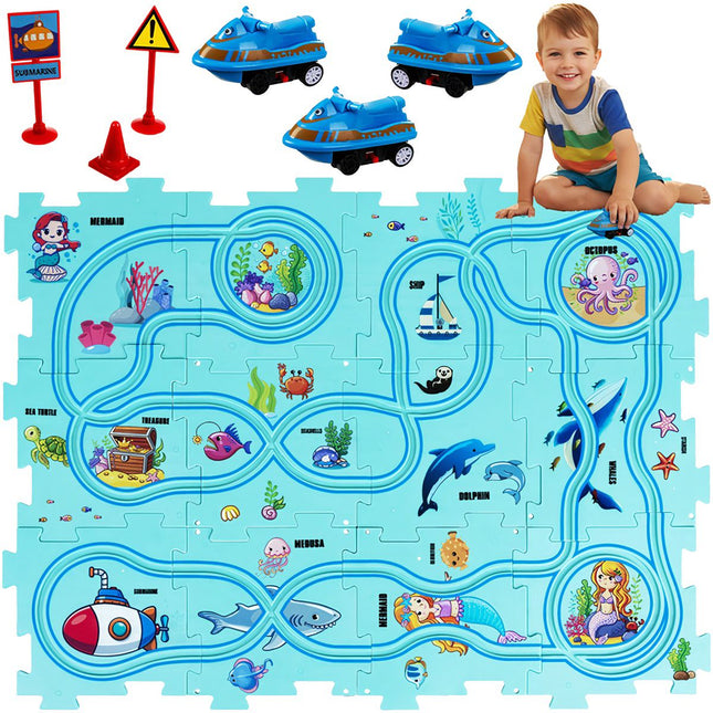 Set de puzzle-uri educative cu pistă, 25 de piese, pentru vârste 3+
