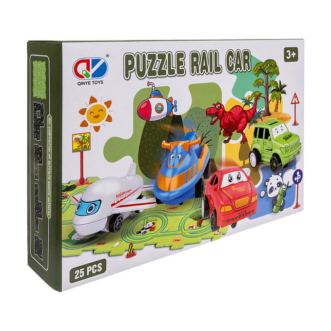 Set de puzzle-uri educative cu pistă, 25 de piese, pentru vârste 3+