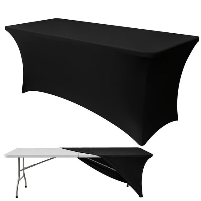 Față de masă elastică neagră pentru banchet 180x75 cm