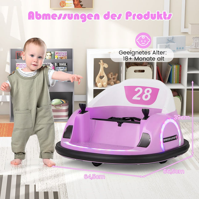 Mașină de protecție electrică pentru copii cu lumini LED, roz