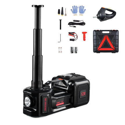 Electric Car Jack 5 Ton, 12V Inflator, Impact Wrench, LED
