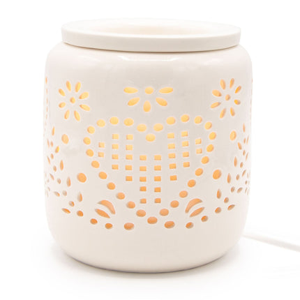 Lampă electrică de parfum din ceramică – model de inimă, sigură și elegantă