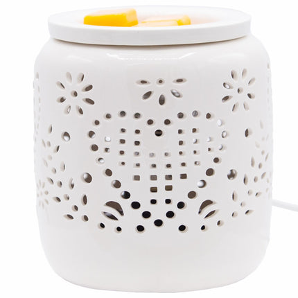 Lampă electrică de parfum din ceramică – model de inimă, sigură și elegantă