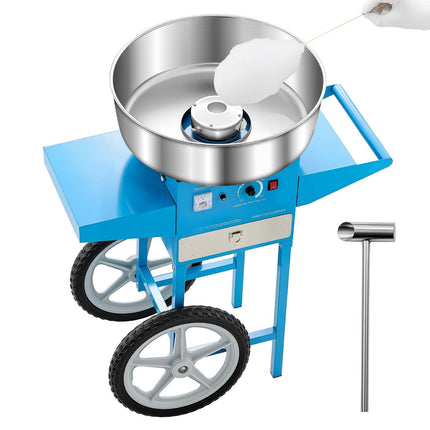 Electric Cotton Candy Machine with Cart, 1000W, 52cm Bowl