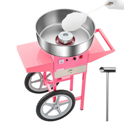 Electric Cotton Candy Machine with Cart, 1000W, Pink