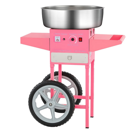 Electric Cotton Candy Machine with Cart, 1000W, Pink