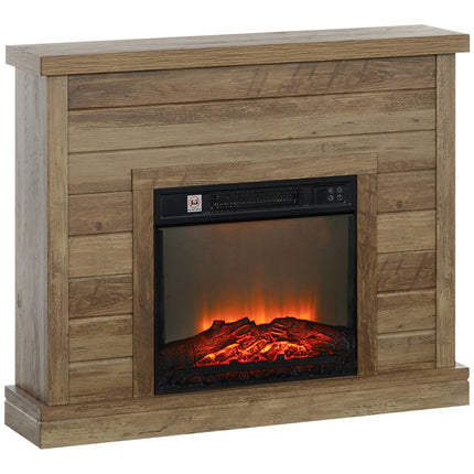 Electric Fireplace 1800 W with Mantel and 3D Flame Effect, Remote Control, Timer