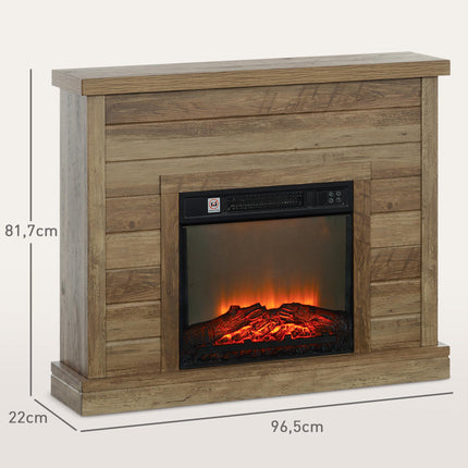 Electric Fireplace 1800 W with Mantel and 3D Flame Effect, Remote Control, Timer