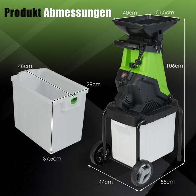 Tocătoare electrică de grădină, 3000W, container de 50L, diametru de tăiere de 45mm