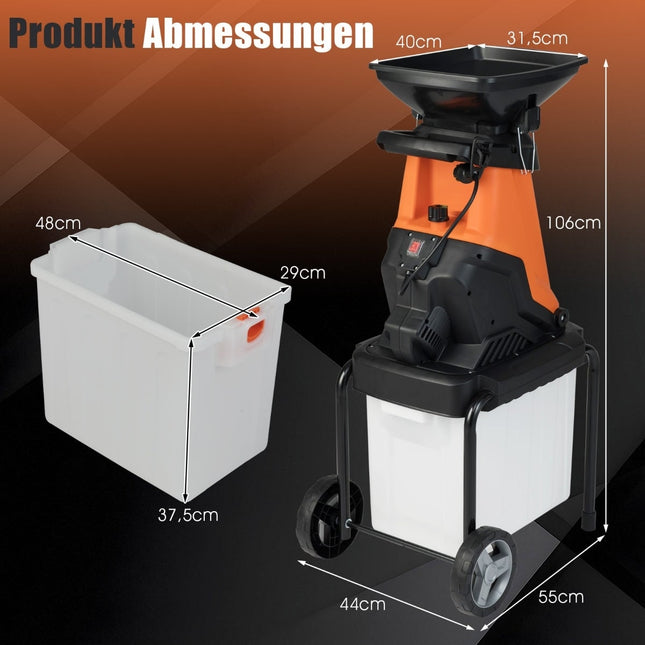 Tocătoare electrică de grădină, 3000W, recipient de colectare 50L