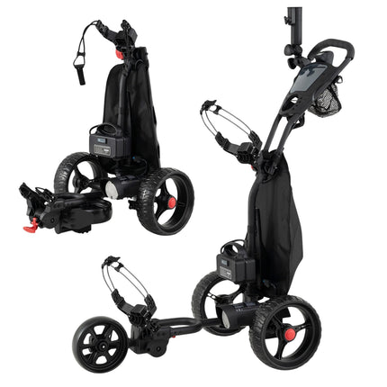 Cărucior de golf electric, cu 3 roți, mâner reglabil, port USB