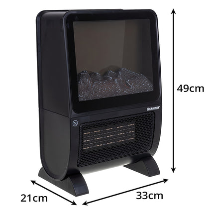 Încălzitor electric cu efect de flacără 3D, 2000W, telecomandă