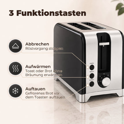 Set fierbător electric și prăjitor de pâine, 1,7 l, 2200 W, 7 niveluri de rumenire