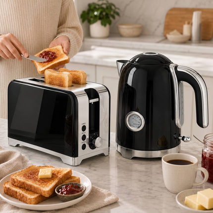Set fierbător electric și prăjitor de pâine, 1,7 l, 2200 W, 7 niveluri de rumenire