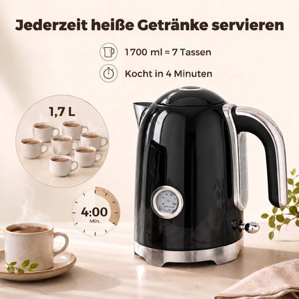 Set fierbător electric și prăjitor de pâine, 1,7 l, 2200 W, 7 niveluri de rumenire