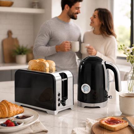 Set fierbător electric și prăjitor de pâine, 1,7 l, 2200 W, 7 niveluri de rumenire