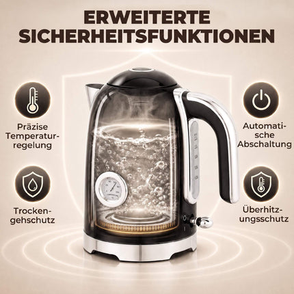 Set fierbător electric și prăjitor de pâine, 1,7 l, 2200 W, 7 niveluri de rumenire