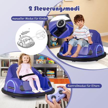 Mașină de protecție electrică pentru copii cu lumini LED, violet