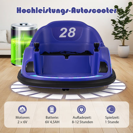 Mașină de protecție electrică pentru copii cu lumini LED, violet
