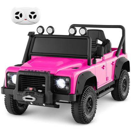 Mașină electrică pentru copii – Land Rover Defender roz cu telecomandă